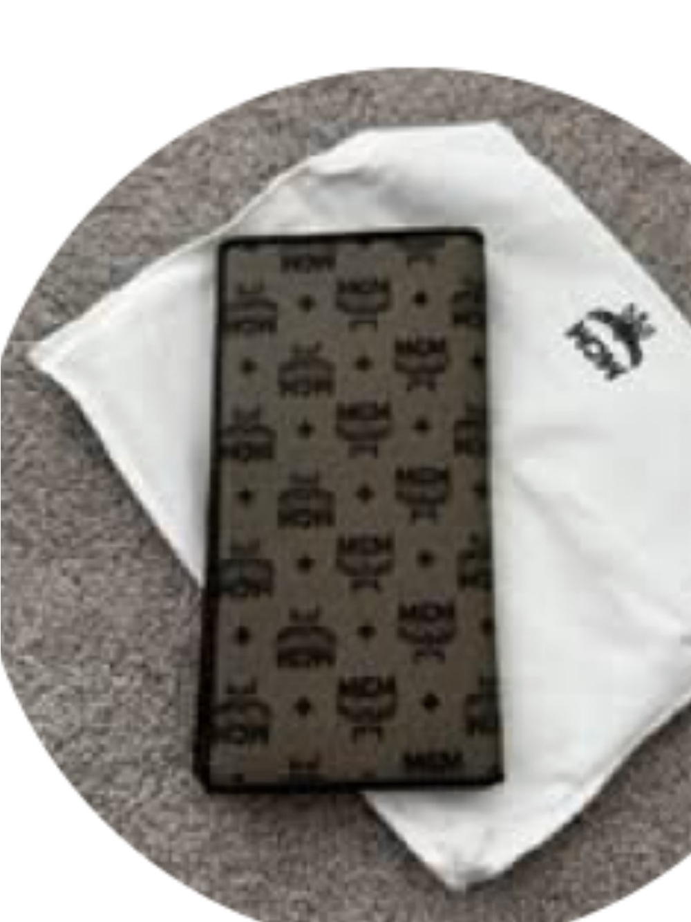 MCM Brown Monogram Leather Phone Wallet Case